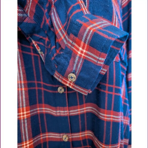 Buffalo by David Bitton Blue & Red Plaid Long Sleeved Button Up Women's XL Shirt - Picture 2 of 5
